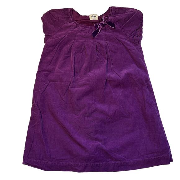 Mini Boden Purple Corduroy Dress with Velvet Bow 7-8Y - Picture 1 of 6